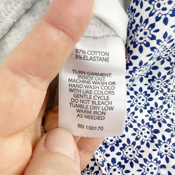 Donna Ricco Womens Pants Casual Monogram Print Blue White Size 12 - Picture 8 of 10